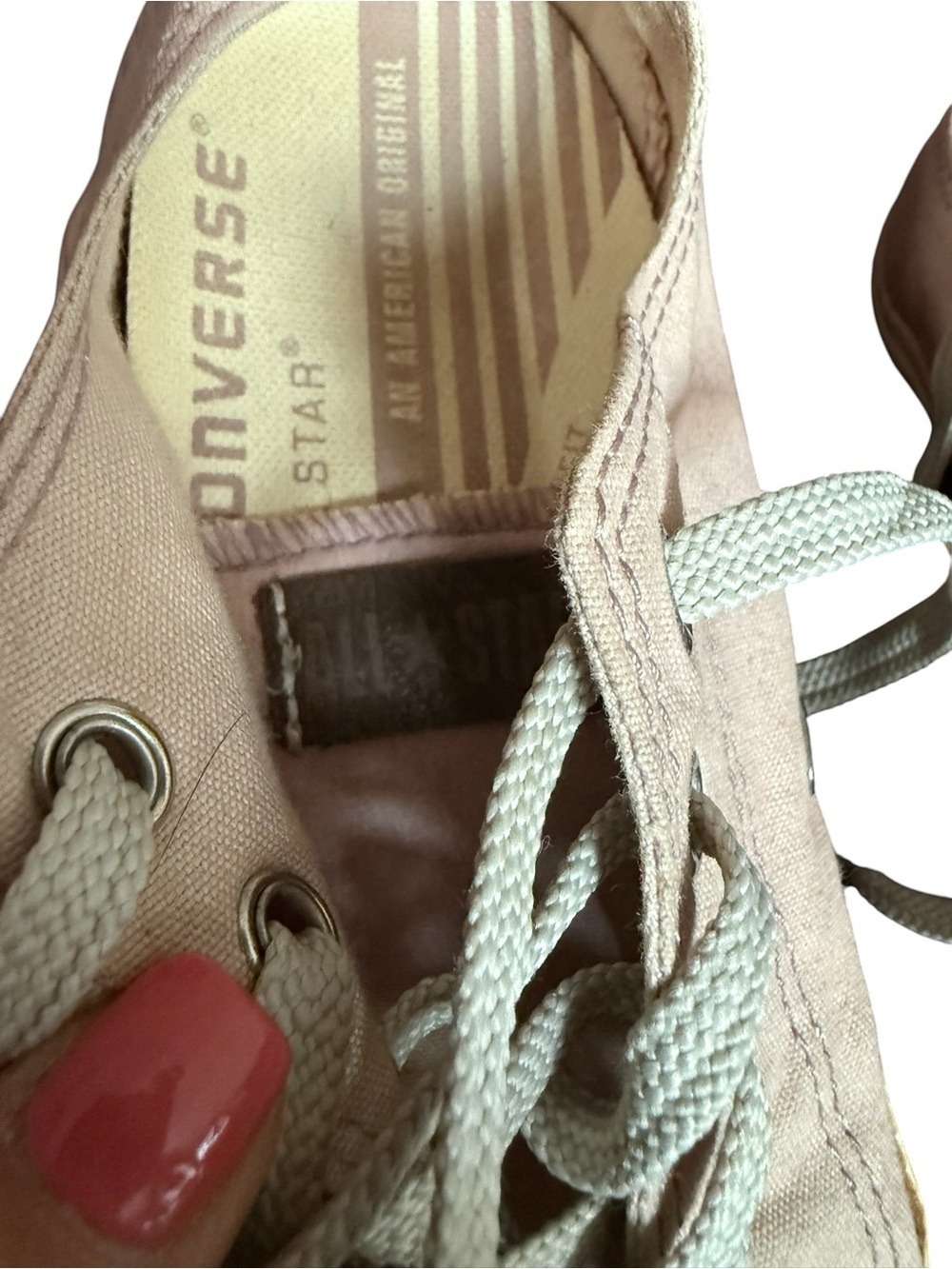 Converse Pink Canvas Low Top Sneakers - Picture 10 of 11